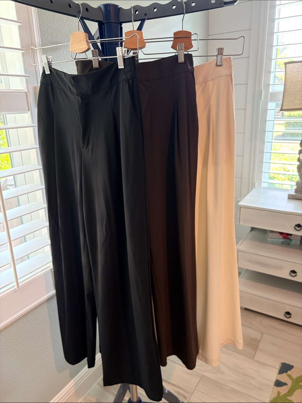 Athleta Wide-Leg Trousers - Black, Chocolate, Cream